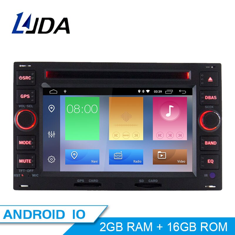 LJDA 2 Din   ̵ 10.0 ڵ DVD ÷̾  ٰ PASSAT B5 MK5   ۱ 1080P  GPS ׺̼ WIFI ׷